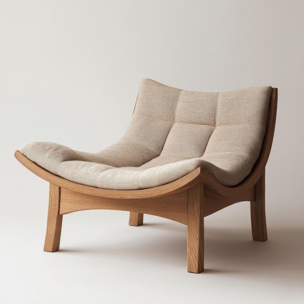 The elegant Kuma style chair blends modern design with cozy aesthetics inviting relaxation