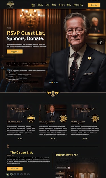 Photo elegant layout web with gradient background effect sophistic inspired political web layout idea