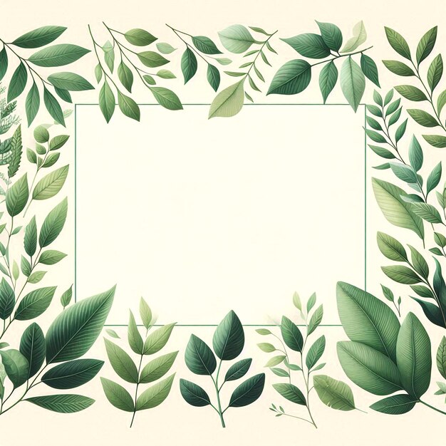 Elegant leafy Leap border layout featuring lush green and red botanical details