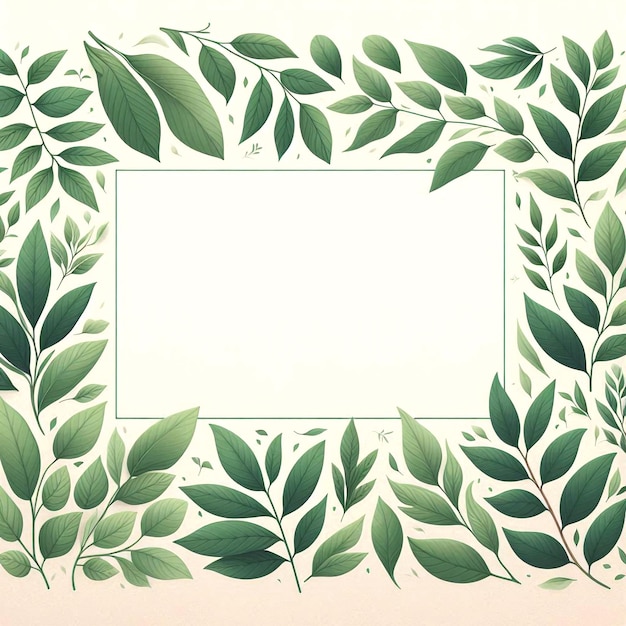 Photo elegant leafy leap border layout featuring vibrant foliage for nature designs