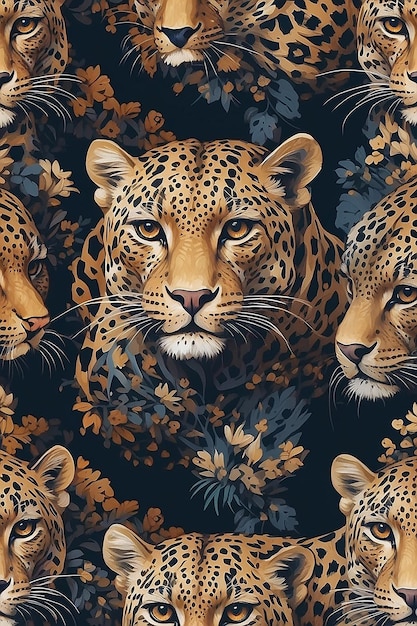 Elegant Leopard Pattern Generative AI