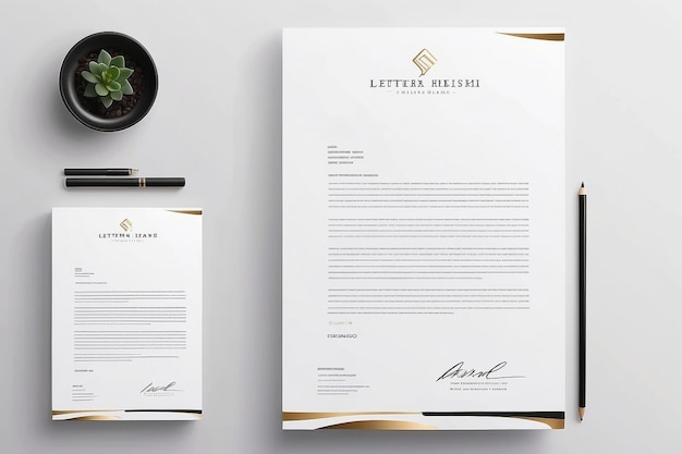 Photo elegant letterhead template design in minimalist style