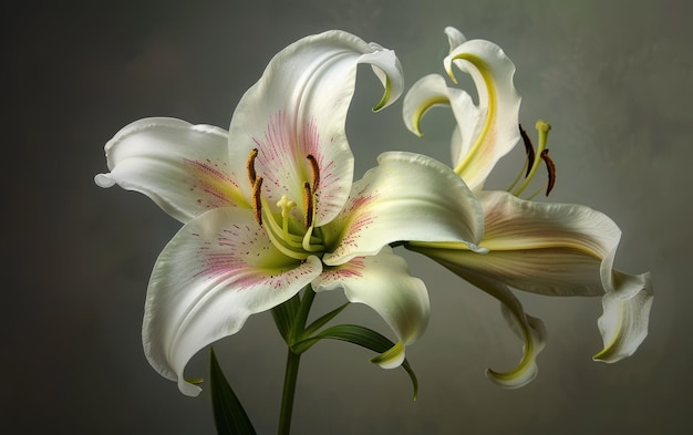 Photo elegant lilies on a dark background