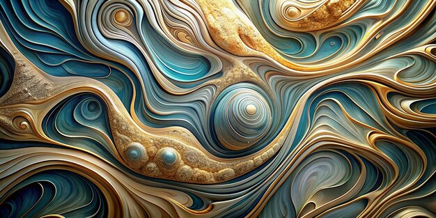 Elegant Liquid Marble Texture with Swirls and Ripples Abstract Waves Wall Art