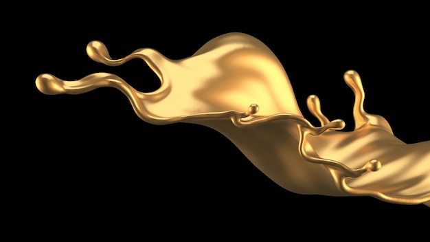 Elegant, luxury splash of gold liquid