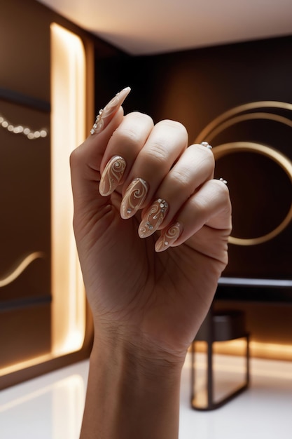 Photo elegant manicure photos with vibrant nail colors