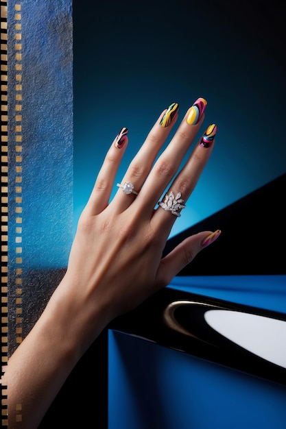 Photo elegant manicure photos with vibrant nail colors