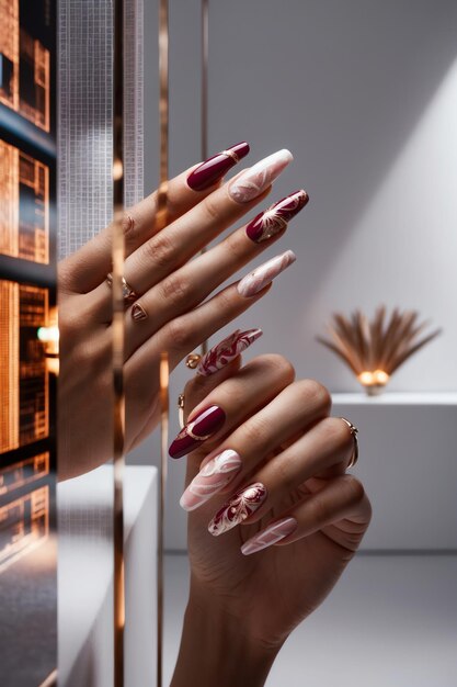 Photo elegant manicure photos with vibrant nail colors