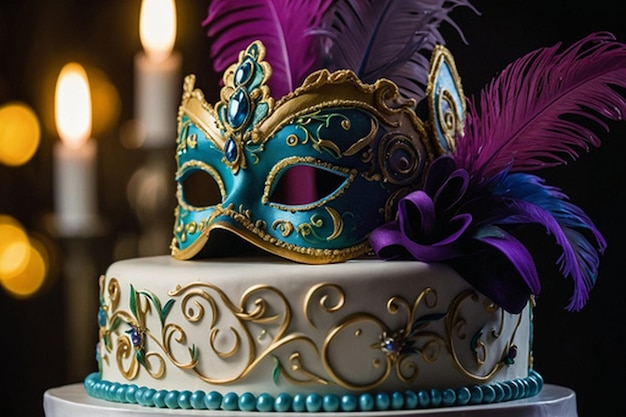 Elegant Masquerade Ball Cake