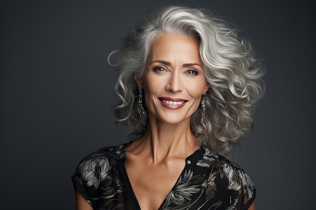 Elegant Mature Businesswoman Pose Generative AI Generative AI