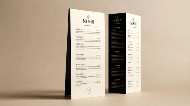 Photo elegant menu card mockup restaurant branding template