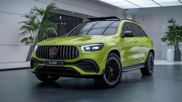 Elegant Mercedes GLC Showcased in Modern Dealership Interior