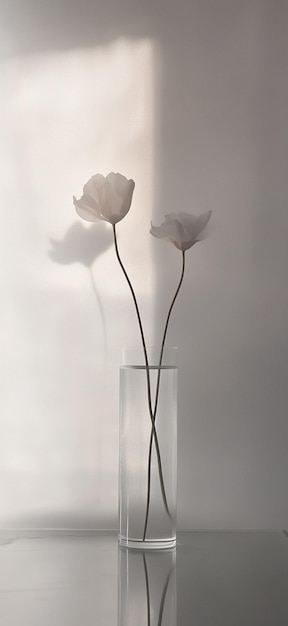 Photo elegant minimalist floral arrangement in modern vase