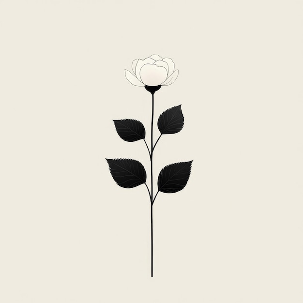 Photo elegant minimalist floral tattoo design