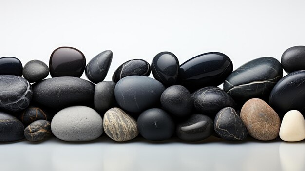 Photo elegant minimalist photography of silver and black rocks