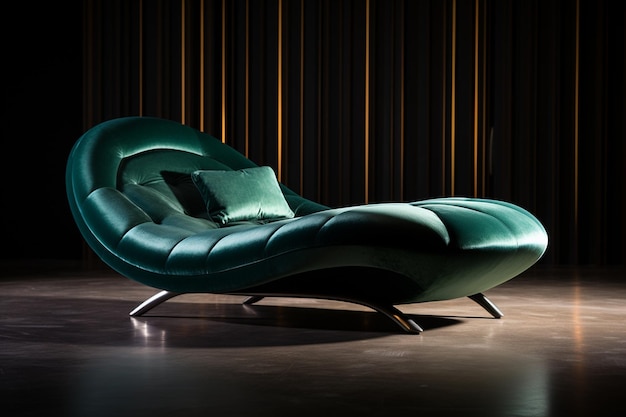 Elegant modern chaise lounge with a curved design and v