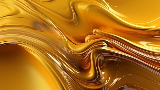 An elegant and modern gold abstract background with flowing waves and curves Generative ai