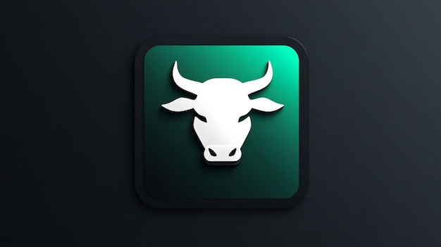 elegant and modern icon of a bull