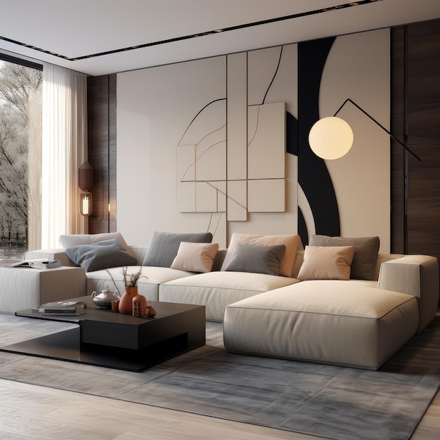 Elegant modern living room furniture arrangement