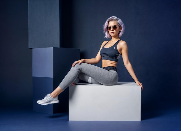 Photo elegant monochrome activewear for women