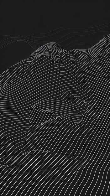 Elegant monochrome digital art of flowing wavy lines creating a dynamic pattern Generate ai