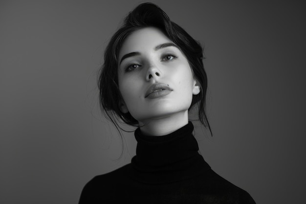 Elegant monochrome portrait of a woman with Sony A7R IV