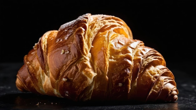 Elegant Mornings The Golden Croissant Enhanced with Sugar Garnish