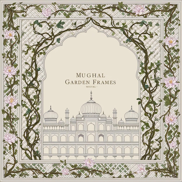 Photo elegant mughal garden frame timeless beauty inspired by mughal architecture and art