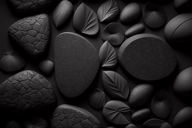 Elegant and Natural Black Stone Pattern Perfect for Modern and Minimalistic Designs