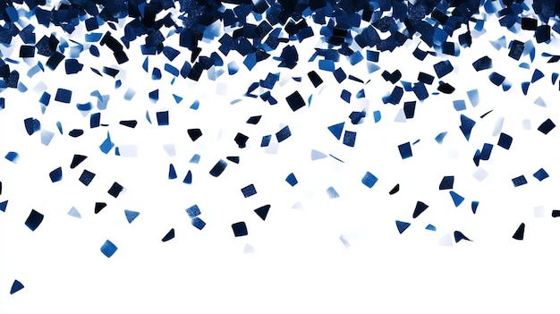 Photo elegant navy blue confetti design on a white background ideal for celebrations and events