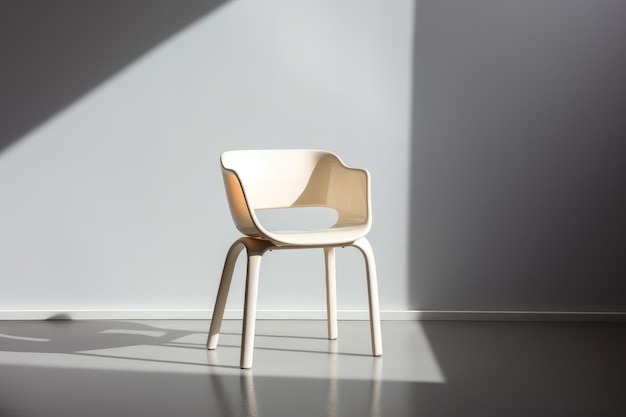 Elegant nostalgia vintage chair in light beige color Generative AI