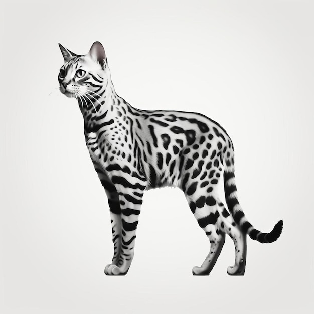 Elegant Ocicat Minimalistic Profile Illustration