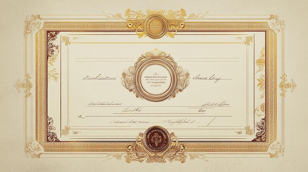 Elegant Ornate Gold Vintage Frame with Intricate Baroque Design for Certificates Invitations and Decor