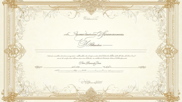 Elegant Ornate Gold Vintage Frame with Intricate Baroque Design for Certificates Invitations and Decor