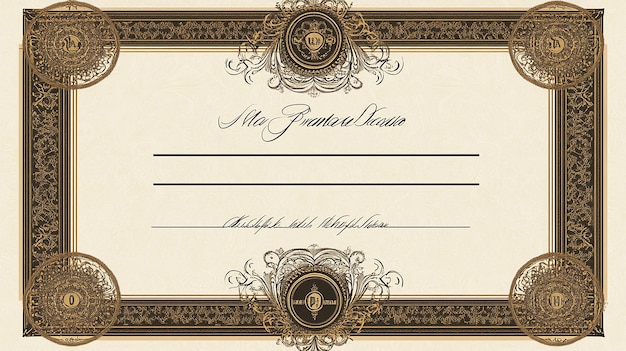 Elegant Ornate Gold Vintage Frame with Intricate Baroque Design for Certificates Invitations and Decor