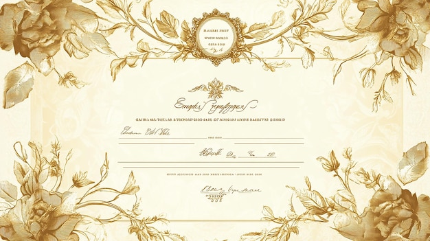 Elegant Ornate Gold Vintage Frame with Intricate Baroque Design for Certificates Invitations and Decor