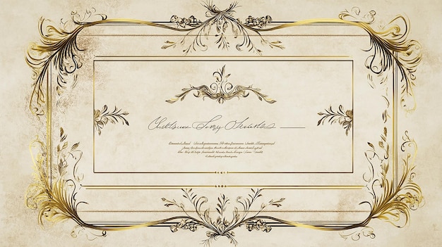 Elegant Ornate Gold Vintage Frame with Intricate Baroque Design for Certificates Invitations and Decor