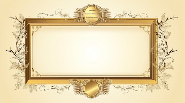 Elegant Ornate Gold Vintage Frame with Intricate Baroque Design for Certificates Invitations and Decor