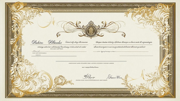 Elegant Ornate Gold Vintage Frame with Intricate Baroque Design for Certificates Invitations and Decor