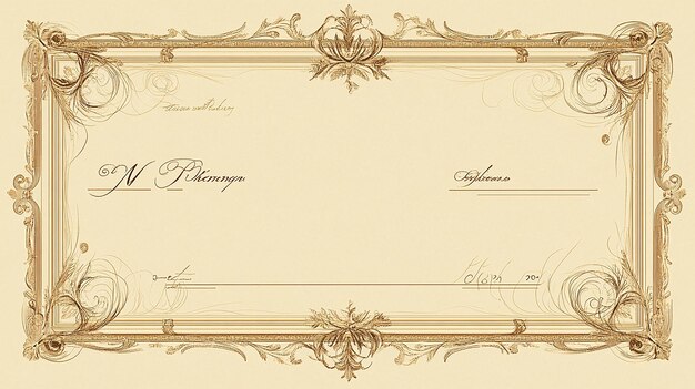 Elegant Ornate Gold Vintage Frame with Intricate Baroque Design for Certificates Invitations and Decor