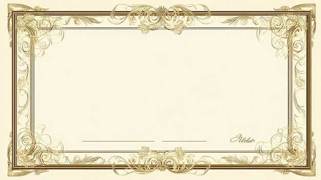 Elegant Ornate Gold Vintage Frame with Intricate Baroque Design for Certificates Invitations and Decor