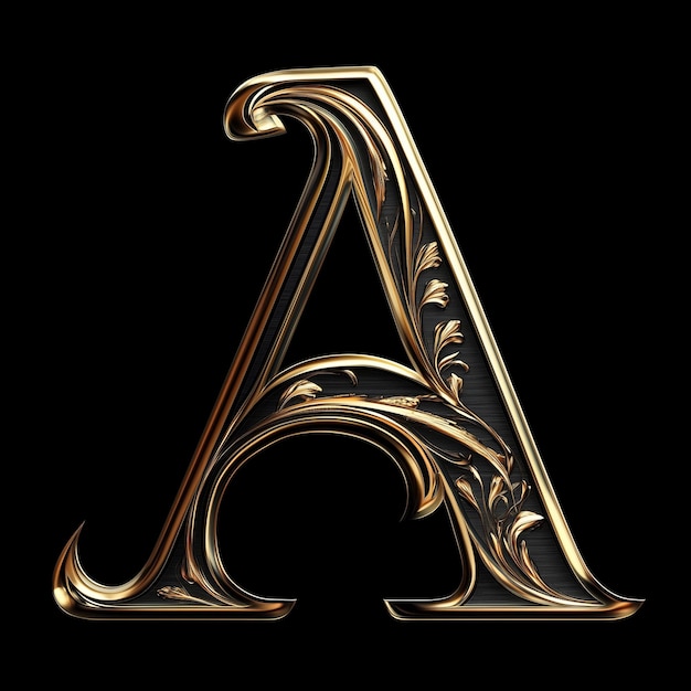 Elegant and Ornate Letter A Design in 3D