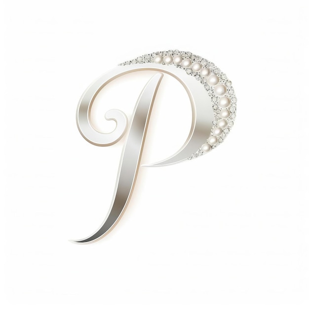 Photo elegant p lettermark logo with rhinestones in jimmy choo style