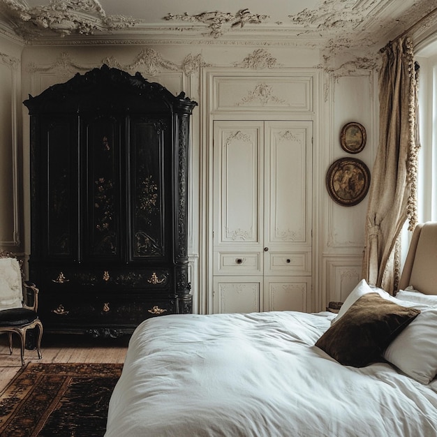 Photo elegant parisianstyle bedroom