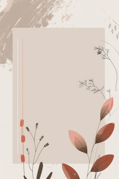 Photo elegant pastel floral greeting card background with earthy tones