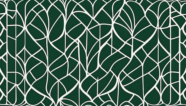 Photo elegant pattern with stylized leaves on a green background