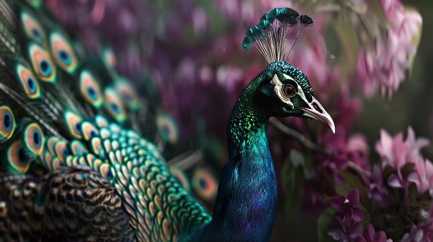 Elegant Peacock Displaying Its Vibrant Feathers