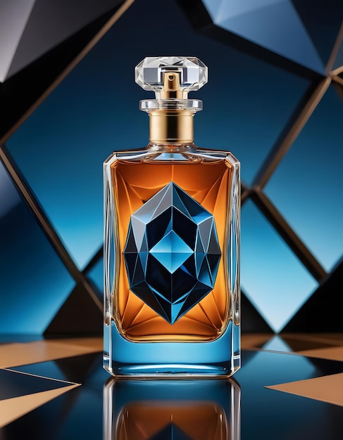 Elegant Perfume Bottle with Geometric Design