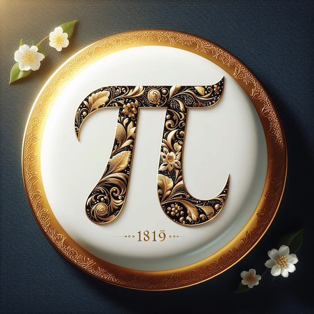 Elegant pi day greeting card with pi symbol