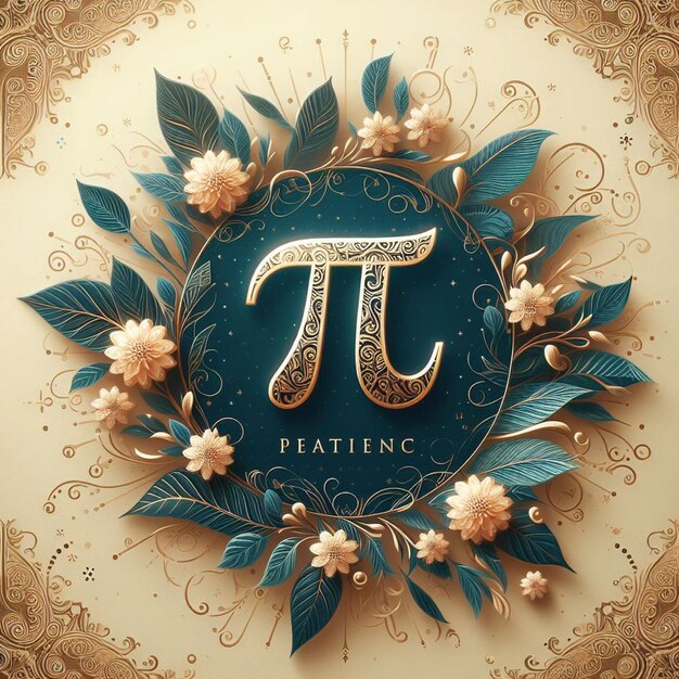 Elegant pi day greeting card with pi symbol